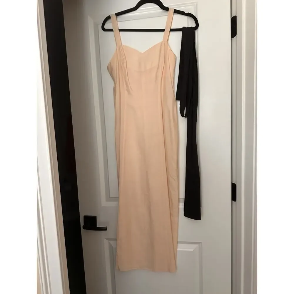 Vintage Fine Lace Dress 4 To 6 1960s With Satin Slip Rhinestone Buttons - Picture 12 of 15